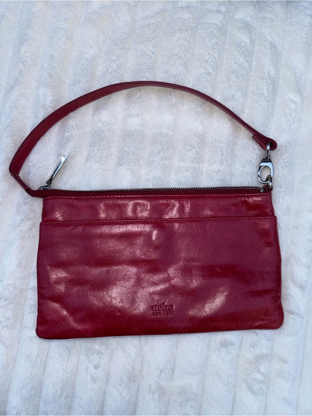 HOBO Red Leather Mara Crossbody Shoulder Bag